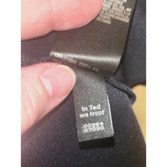 Ted Baker Deneese Black Skater Dress Sz 10 Ruffle Sleeves Pockets Rose Gold Zip - Picture 6 of 16